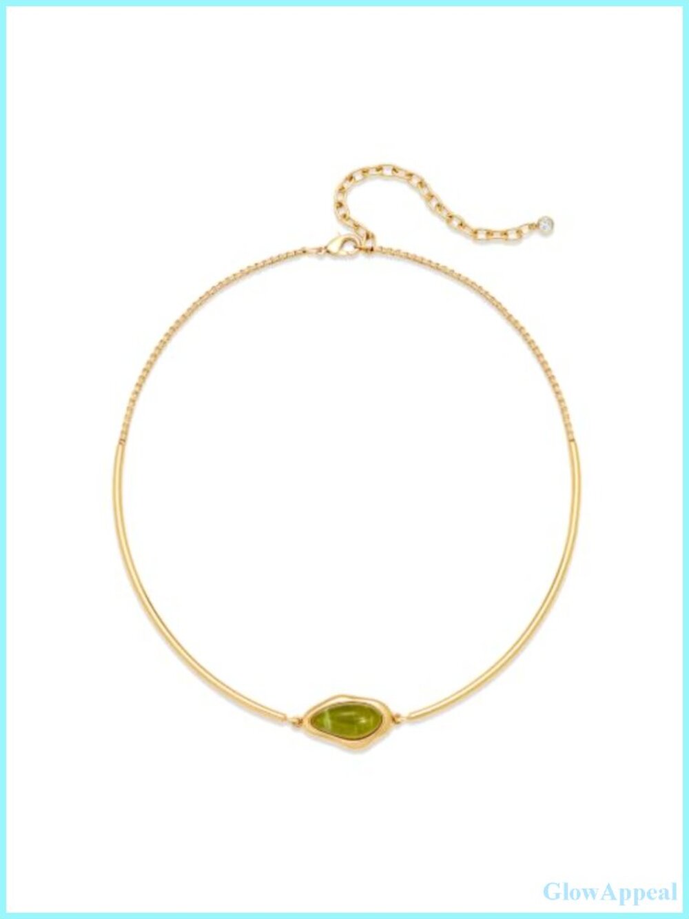 14k Gold Plated Brass Choker Necklace Baroque Gemstone Collar